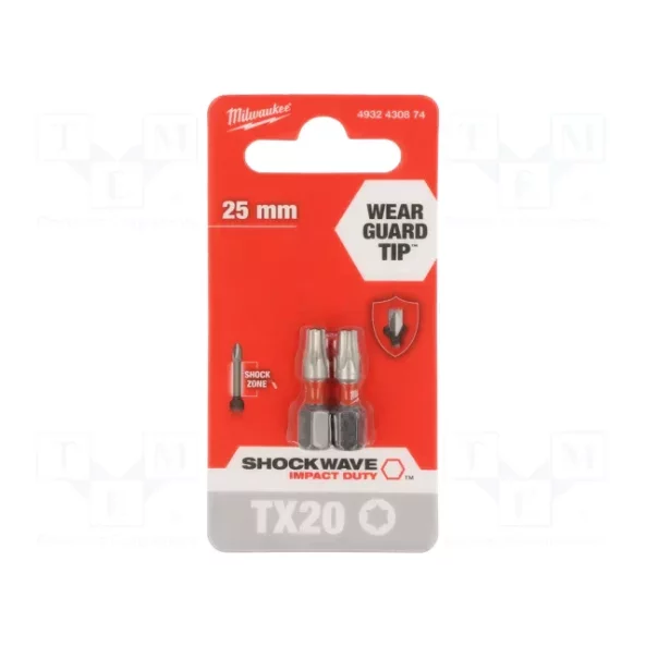 MILWAUKEE 4932430874 BIT TX20 25MM - 2 BUC