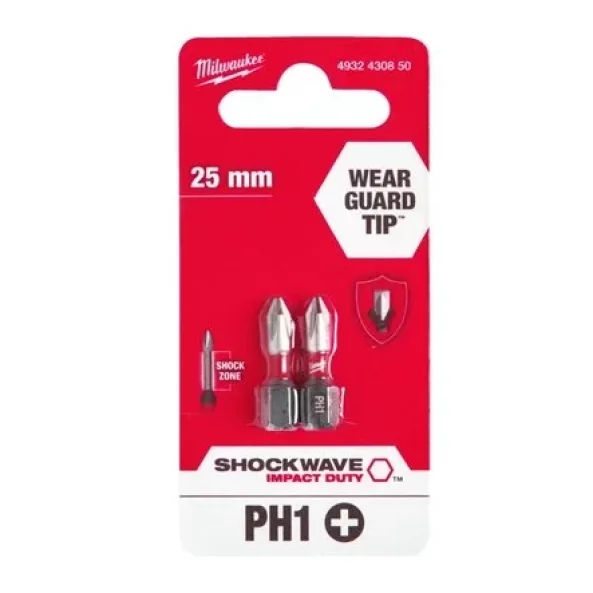 MILWAUKEE 4932430850 BIT PH1 25MM - 2 BUC