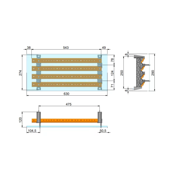 SCH ISCBS630A2-- SISTEM DE DISTRIBUTIE CU BARE DE CUPRU 630A