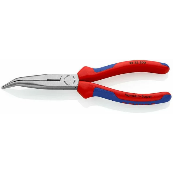 KNIPEX 2622200 CLESTE PLAT ROTUND CU TAIS NEGRU 200MM