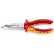 KNIPEX 2626200 CLESTE PLAT ROTUND CU TAIS CROMAT 200MM