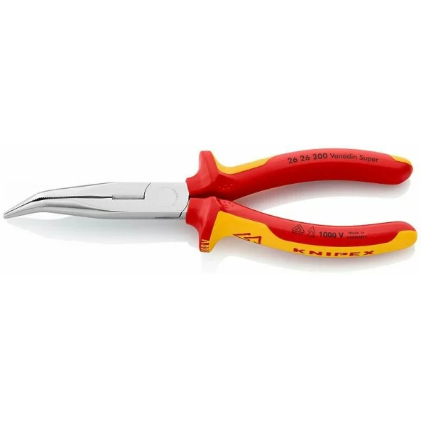 KNIPEX 2626200 CLESTE PLAT ROTUND CU TAIS CROMAT 200MM