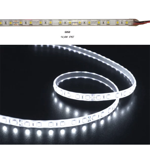 BANDA LED 14.4W 24V IP67 L.RECE 60LED/M