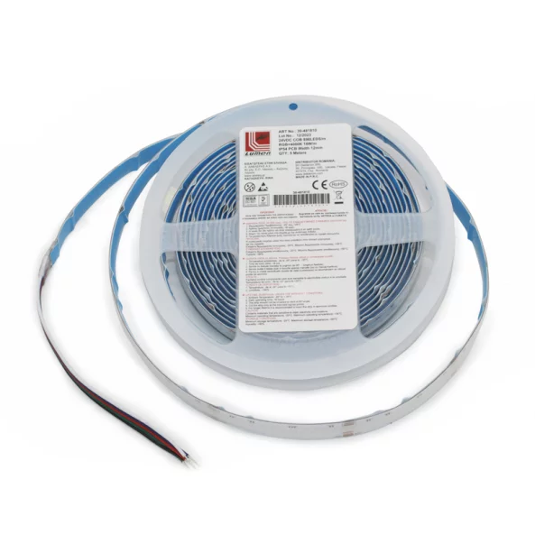 BANDA LED 18W 24V IP54 L.RGB+W 784LED/M - COB