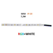 BANDA LED 7.2W 12V IP20 L.RGB+W 36LED/M