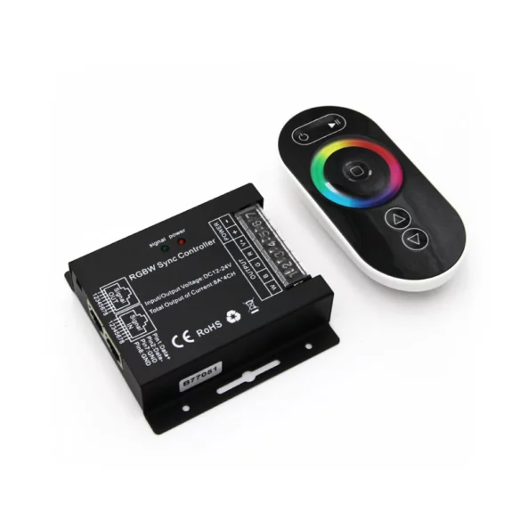DIMMER &amp; CONTROLER CU TELECOMANDA 12/24V 32A (PT.LED RGB+W)