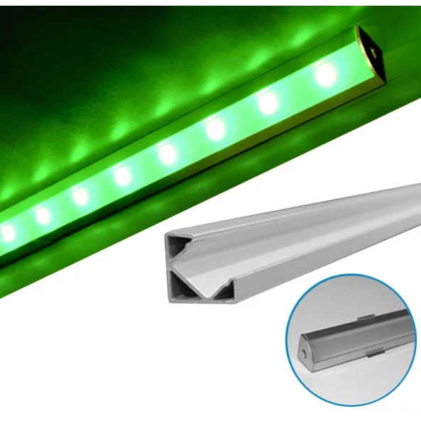 PROFIL ALUMINIU COLT PT. PENTRU LED (BENZI MAX.12MM) - 2METRI - ARGINTIU