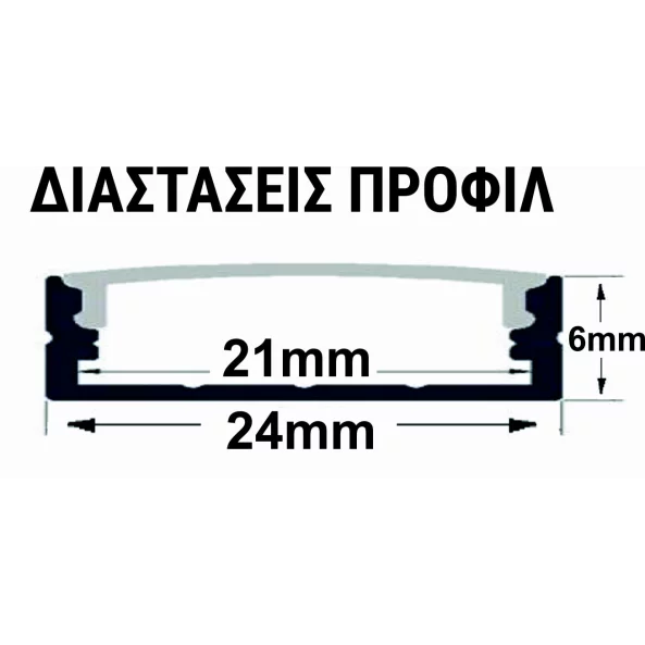 PROFIL ALUMINIU LAT DUBLU PT. PENTRU LED (BENZI MAX.21MM)