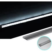 PROFIL ALUMINIU LAT DUBLU PT. PENTRU LED (BENZI MAX.21MM)
