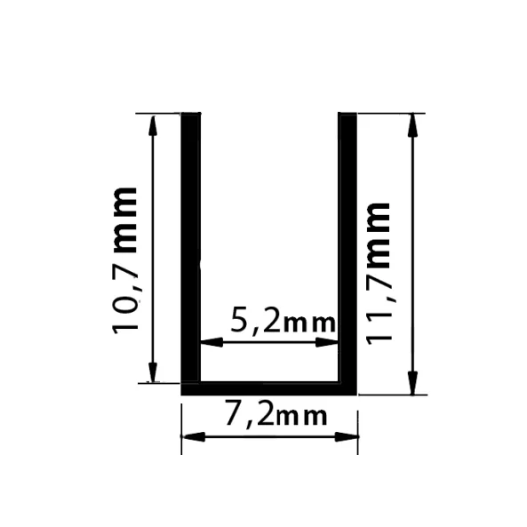 PROFIL ALUMINIU PENTRU NEON-FLEX 8W - 2METRI