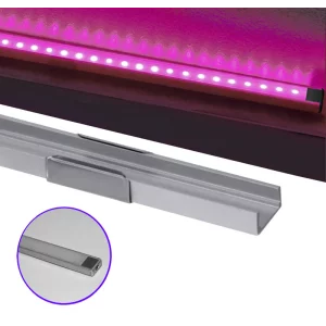 PROFIL ALUMINIU PT. PTR. LED (BENZI MAX.11MM) - ARGINTIU - 1METRU