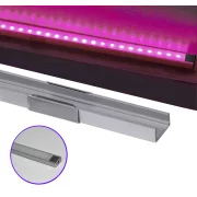 PROFIL ALUMINIU PT. PTR. LED (BENZI MAX.11MM) - ARGINTIU - 2METRI