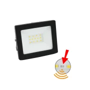 PROIECT.LED SMD +FOTOCELULA 10W L.ALBA(4000K) 230V NEGRU