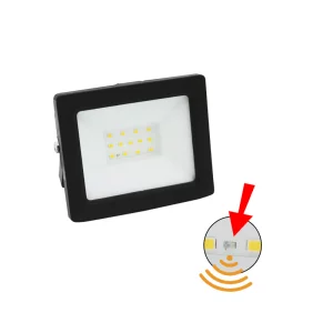 PROIECT.LED SMD +FOTOCELULA 10W L.ALBA(4000K) 230V NEGRU
