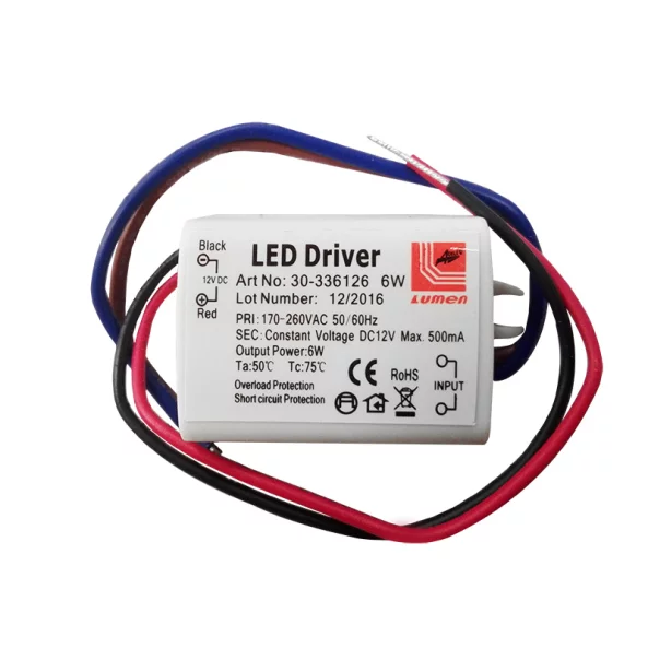 TRANSF.PT.LED 230V/12V 6W PLASTIC