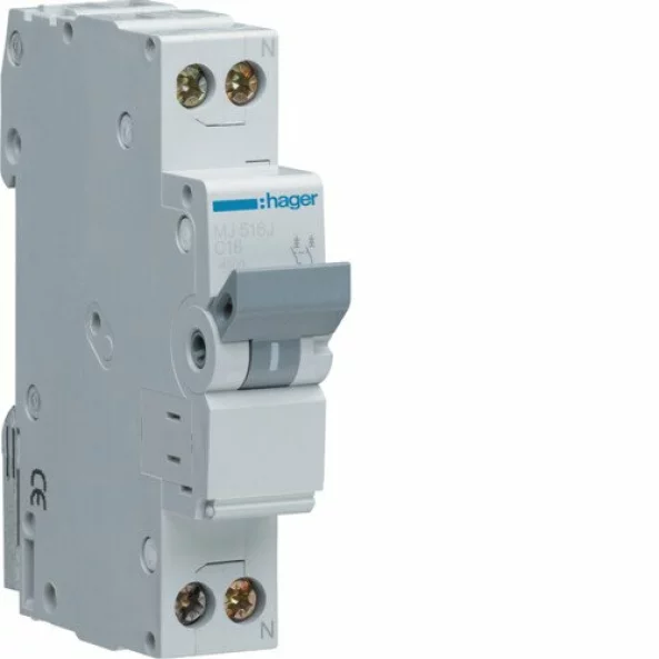 HAGER MJ516J SIGURANTA 1P+N 16A 4,5KA C 1M