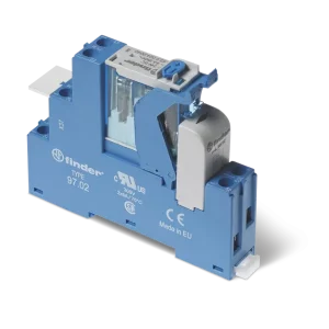 INTERFATA MODULARA CU RELEU ELECTROMECANIC BORNE CU SURUB LATIME 15.8MM CU CLEMA DE PRINDERE/DESPRINDERE DIN PLASTIC ALIMENTARE 12VC.C. 2C 8A AGNI LED+DIODA