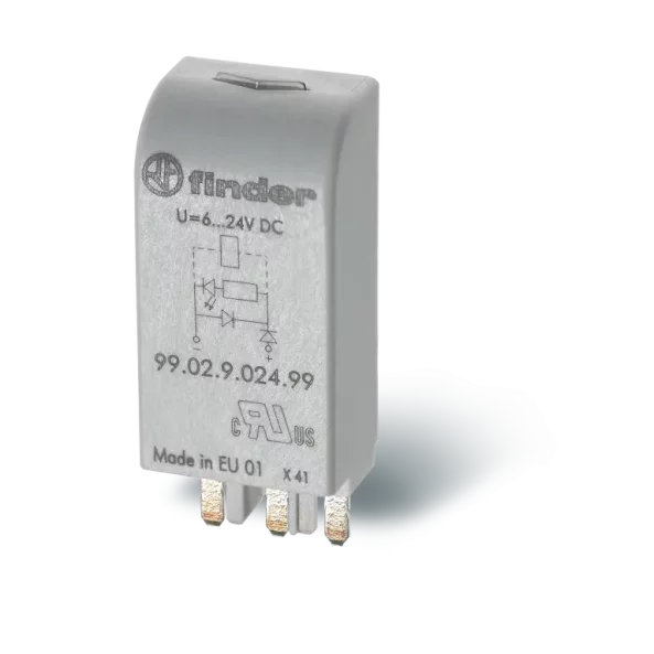 MODUL FISABIL DE PROTECTIE/SEMNALIZARE LED VERDE + DIODA (POLARITATE STANDARD); 6-24VC.C.