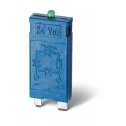 MODUL FISABIL DE PROTECTIE/SEMNALIZARE LED VERDE + DIODA (POLARITATE STANDARD); 6-24VC.C.