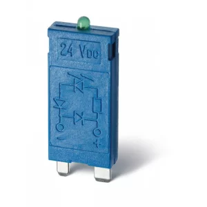 MODUL FISABIL DE PROTECTIE/SEMNALIZARE LED VERDE + DIODA (POLARITATE STANDARD); 6-24VC.C.