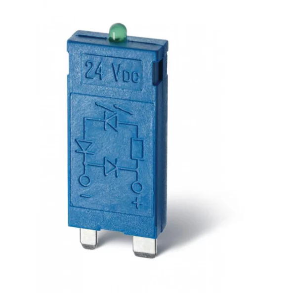 MODUL FISABIL DE PROTECTIE/SEMNALIZARE LED VERDE + DIODA (POLARITATE STANDARD); 6-24VC.C.