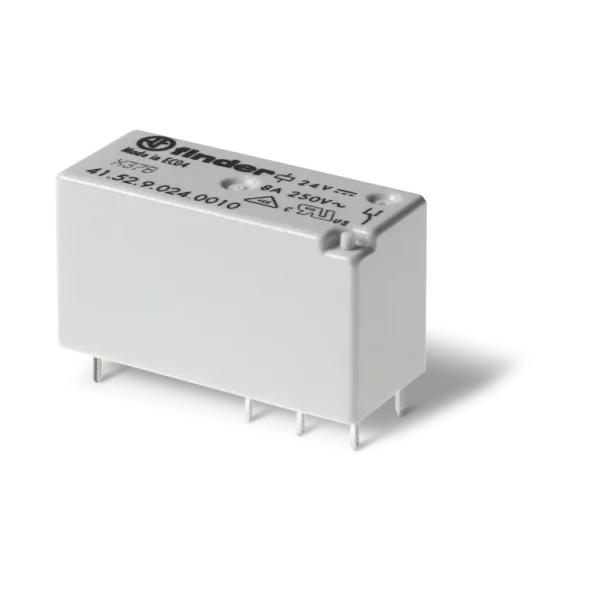 RELEU CU PROFIL REDUS IMPLANTABIL 5MM INTRE PINII CONTACTULUI ALIMENTARE 24VC.C. 2C 8A AGNI