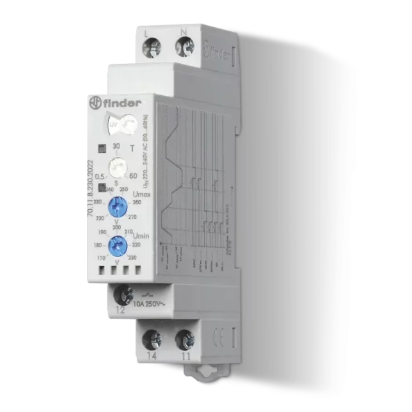 RELEU DE SUPRAVEGHERE TENSIUNE MONOFAZATA SUPRA/SUB-TENSIUNE SUPRA+SUB-TENSIUNE REGLABIL 1C 10A AGNI