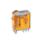 RELEU INDUSTRIAL MINIATURIZAT FISABIL TERMINALE LAMELARE(2.5X0.5MM) PRETABILE SI PENTRU COSITORIRE ALIMENTARE 24VC.C. 2C 8A AGNI CU BUTON DE PROBA BLOCABIL+ INDICATOR MECANIC