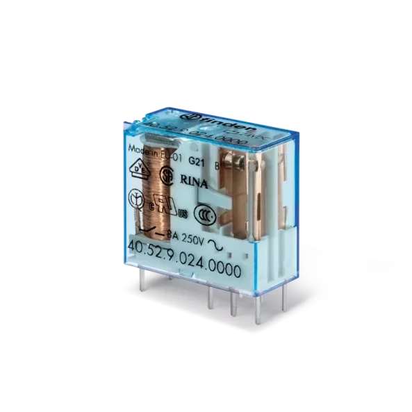RELEU MINIATURIZAT IMPLANTABIL 5MM INTRE PINII CONTACTULUI BOBINA STANDARD (650MW) ALIMENTARE 12VC.C. 2C 8A AGNI