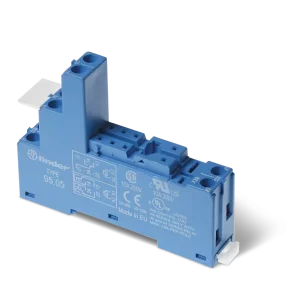 SOCLU BORNE CU SURUB PENTRU RELEE 40.51/40.52/40.61/44.52/44.62 PREIA MODULE 99.02/86.10/86.20; ECHIPAT CU CLEMA DE RETINERE METALICA 095.71 ALBASTRU