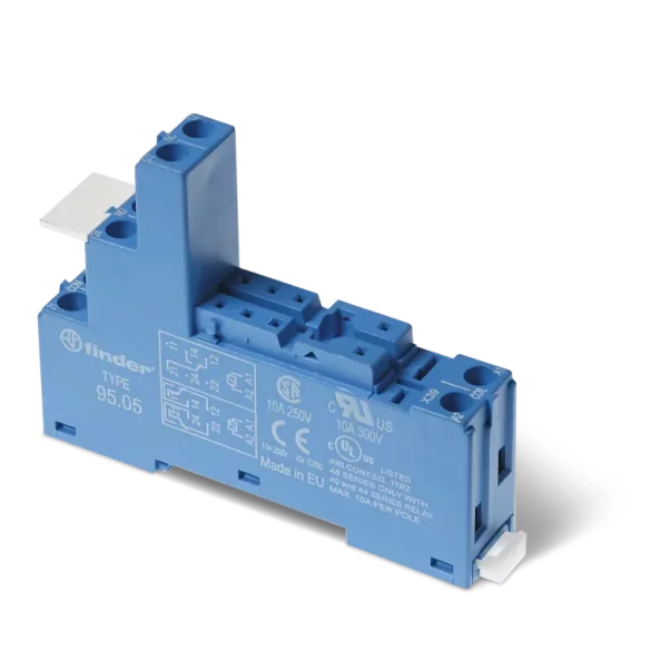 SOCLU BORNE CU SURUB PENTRU RELEE 40.51/40.52/40.61/44.52/44.62 PREIA MODULE 99.02/86.10/86.20; ECHIPAT CU CLEMA DE RETINERE METALICA 095.71 ALBASTRU