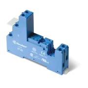 SOCLU BORNE CU SURUB PENTRU RELEE 46.52 PREIA MODULE 99.02/86.30; ECHIPAT CU CLEMA DE RETINERE/DESPRINDERE DIN METAL 097.71 ALBASTRU