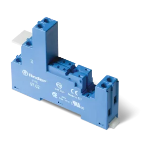 SOCLU BORNE CU SURUB PENTRU RELEE 46.52 PREIA MODULE 99.02/86.30; ECHIPAT CU CLEMA DE RETINERE/DESPRINDERE DIN METAL 097.71 ALBASTRU