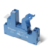 SOCLU BORNE CU SURUB PENTRU RELEE 46.61 PREIA MODULE 99.02/86.30; ECHIPAT CU CLEMA DE RETINERE/DESPRINDERE DIN METAL 097.71 ALBASTRU