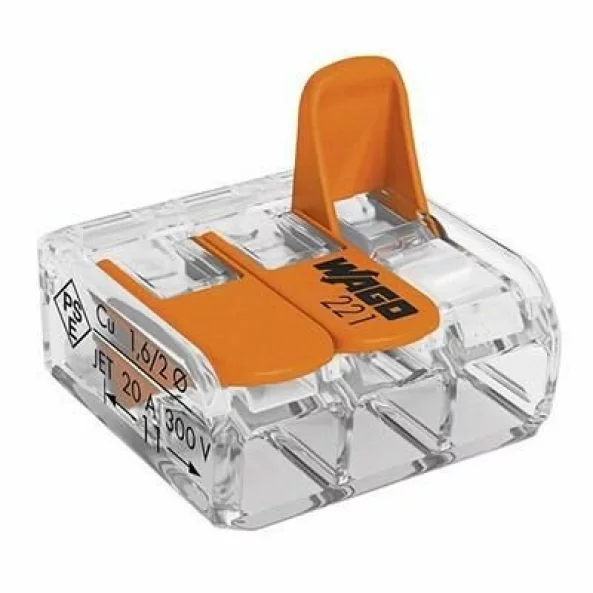 WAGO-221413 CLEMA 3 POLI (cu clapeta)