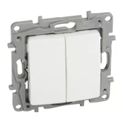 INTRERUPATOR DUBLU CAP-SCARA 10AX T.AUTO ALB 764502