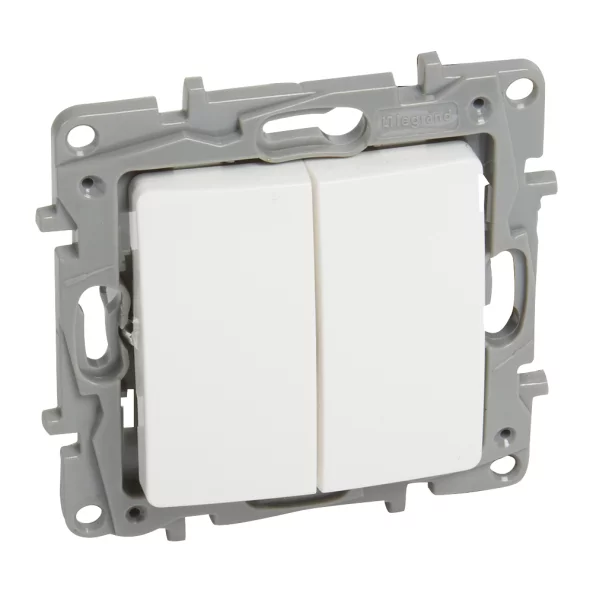 INTRERUPATOR DUBLU CAP-SCARA 10AX T.AUTO ALB 764502