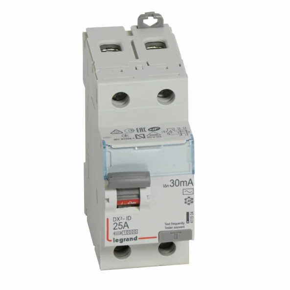 LEGRAND 411504 DISJ. DX3-ID RCCBs 1P+N C25 6000A AC 30MA