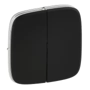 PLACA VALENA PT INTRERUPATOR/BUTON DUBLU NEAGRA