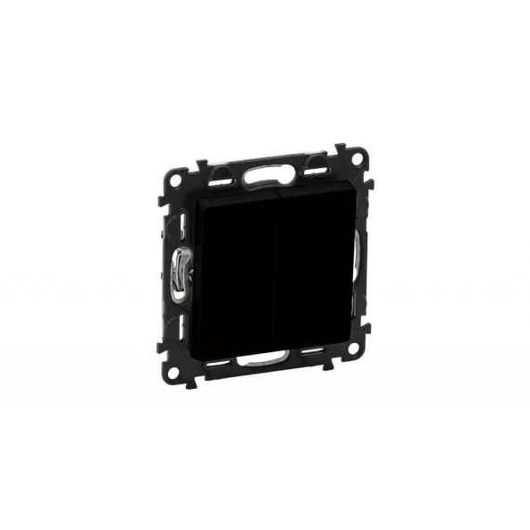 INTRERUPATOR CAP-SCARA DUBLU 10AX NEGRU MAT