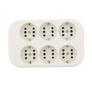 LEGRAND 053424 BLOC 6 PRIZ. 2P+T ALB FARA CABLU