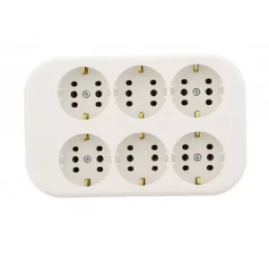 LEGRAND 053424 BLOC 6 PRIZ. 2P+T ALB FARA CABLU