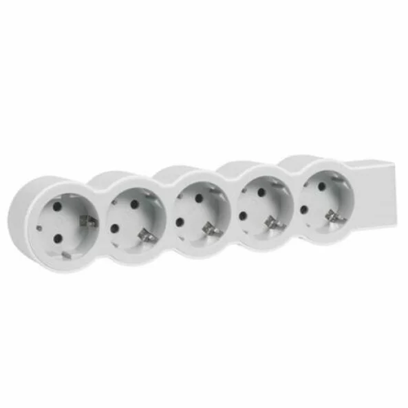 LEGRAND 694577 BLOC MULTIPRIZA 5X2P+T ALB-GRI