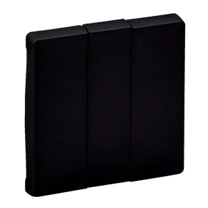 PLACA VALENA PT. INTRERUPATORERUP. TRIPLU NEGRU MAT