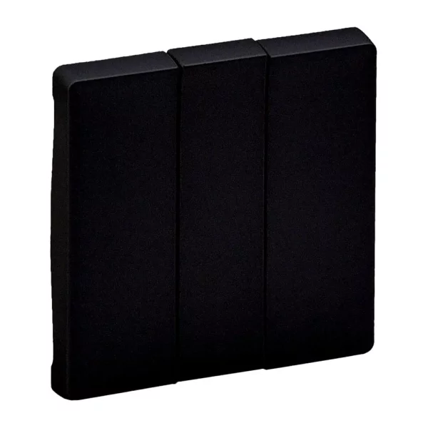 PLACA VALENA PT. INTRERUPATORERUP. TRIPLU NEGRU MAT