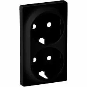 PLACA VALENA PT. PRIZA DUBLA 2X2P+T NEGRU MAT