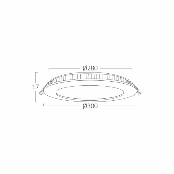 SPOT CU LED ROTUND INCASTRAT 24W 10INC NEGRU CCT