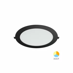 SPOT CU LED ROTUND INCASTRAT 24W 10INC NEGRU CCT