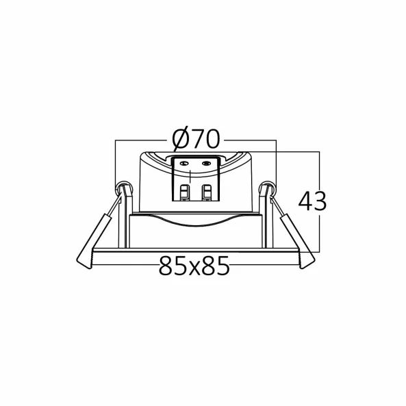 SPOT LED 7W 3000/4000/6000K NEGRU PATRAT IP20
