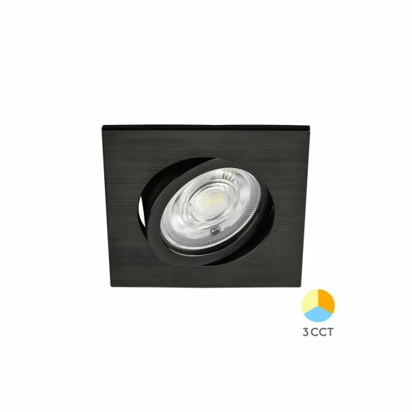 SPOT LED 7W 3000/4000/6000K NEGRU PATRAT IP20